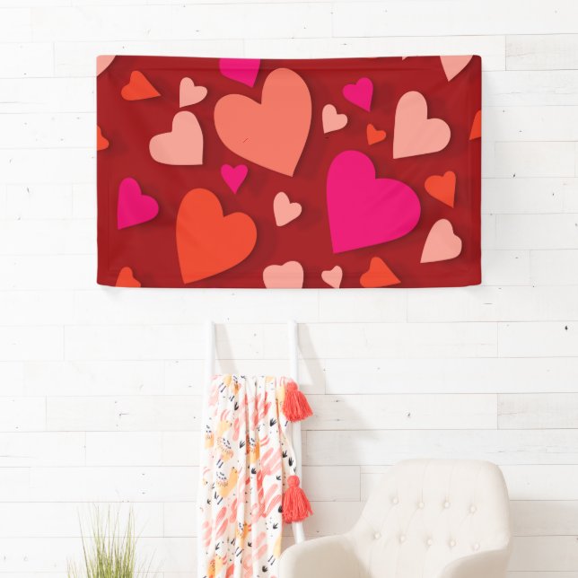 Decorative paper heart 6 banner (Insitu)
