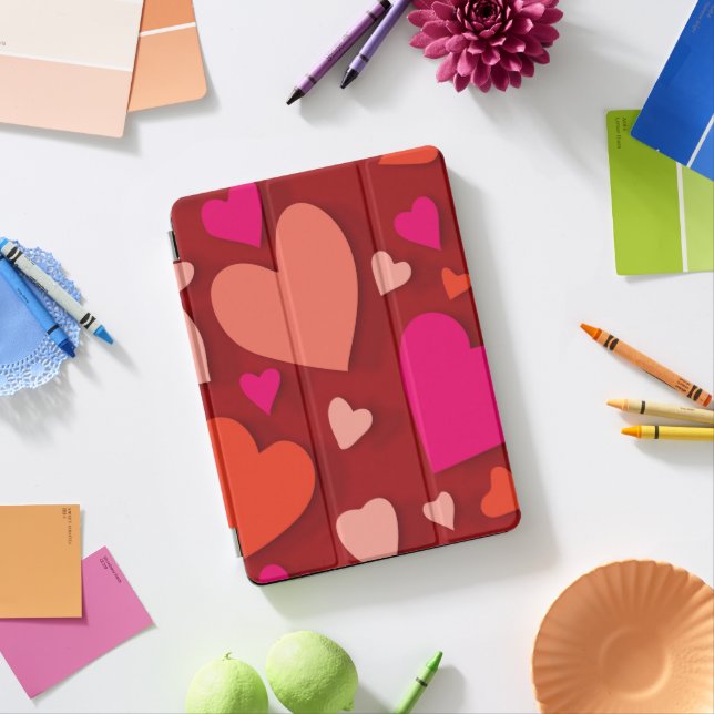Decorative paper heart 6 iPad pro cover (Desk)