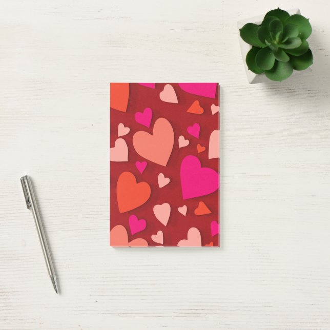 Decorative paper heart 6 post-it notes (Office)