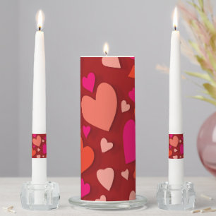 Decorative paper heart 6 unity candle set
