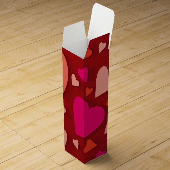 Decorative paper heart 6 wine box (Opened)