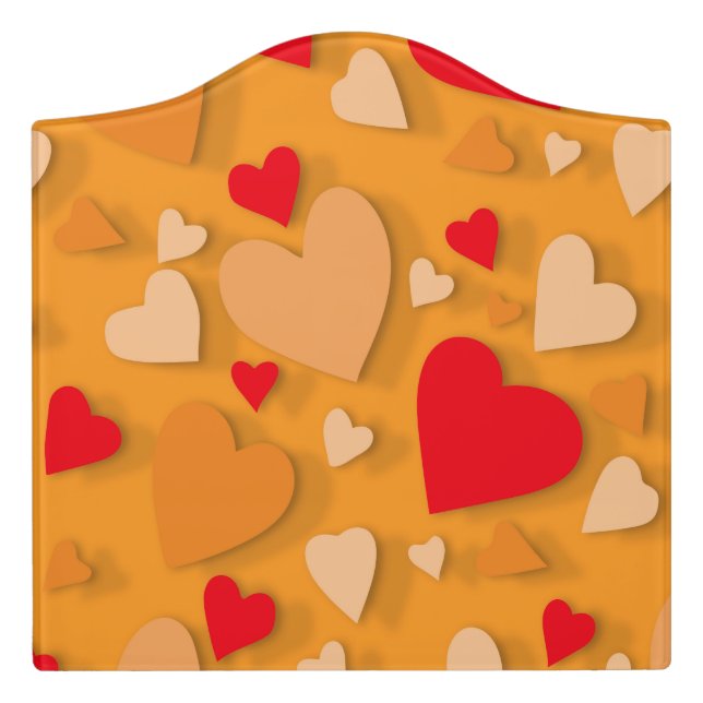 Decorative paper heart 7 door sign (Large Crest Front)