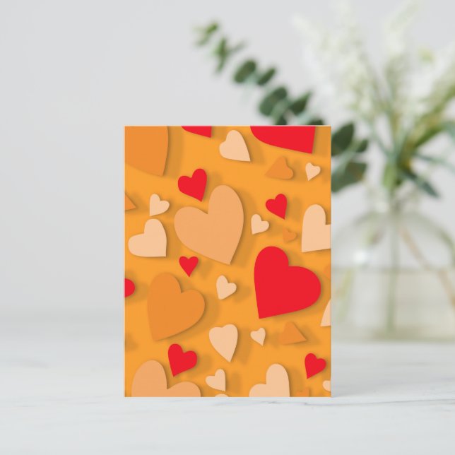 Decorative paper heart 7 holiday postcard (Standing Front)