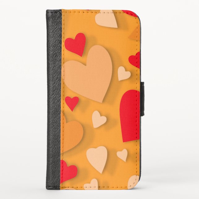 Decorative paper heart 7 iPhone wallet case (Front)