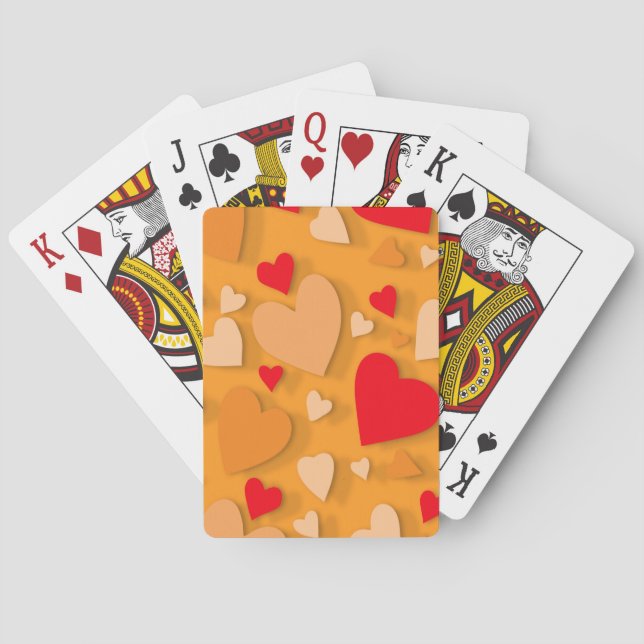 Decorative paper heart 7 poker cards (Back)