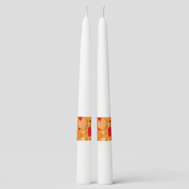 Decorative paper heart 7 taper candle (Front)