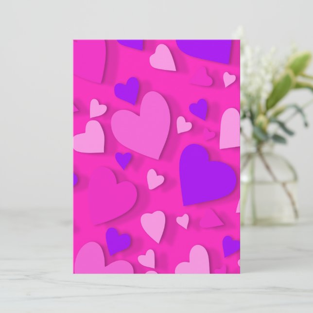 Decorative paper heart 8 thank you card (Standing Front)