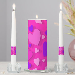 Decorative paper heart 8 unity candle set