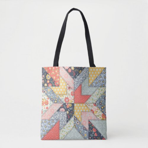 Decorative Patchwork Pattern and Array of Colors   Tote Bag