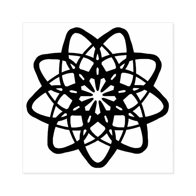 Decorative pattern in circle in mandala variation rubber stamp (Imprint)