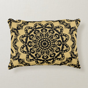 Decorative pattern in oriental style. Color in boo Accent Pillow