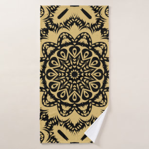 Decorative pattern in oriental style. Color in boo Bath Towel