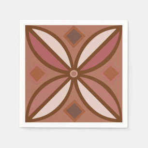 Decorative pattern in rusty pinks and terracottas napkins