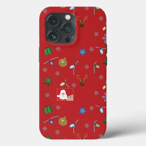  Decorative pattern with Christmas icons iPhone 13 Pro Case