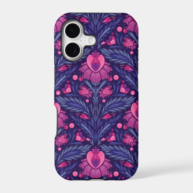 Decorative pattern with hearts iphone case (Back)