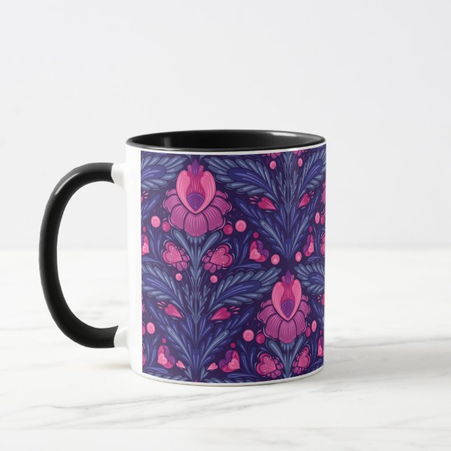 Decorative pattern with hearts mug (Left)