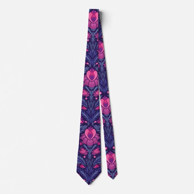 Decorative pattern with hearts neck tie (Front)