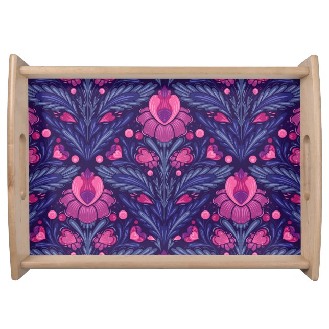 Decorative pattern with hearts serving tray (Front)