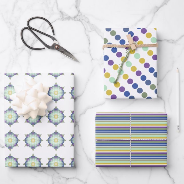 Decorative Patterned Artsy Wrapping Paper Sheets (Front)