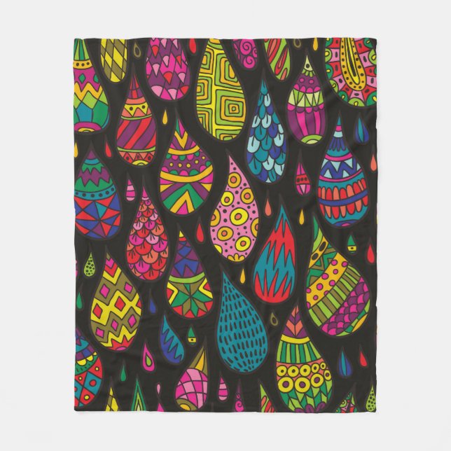 Decorative patterned drops seamless background. Br Fleece Blanket (Front)