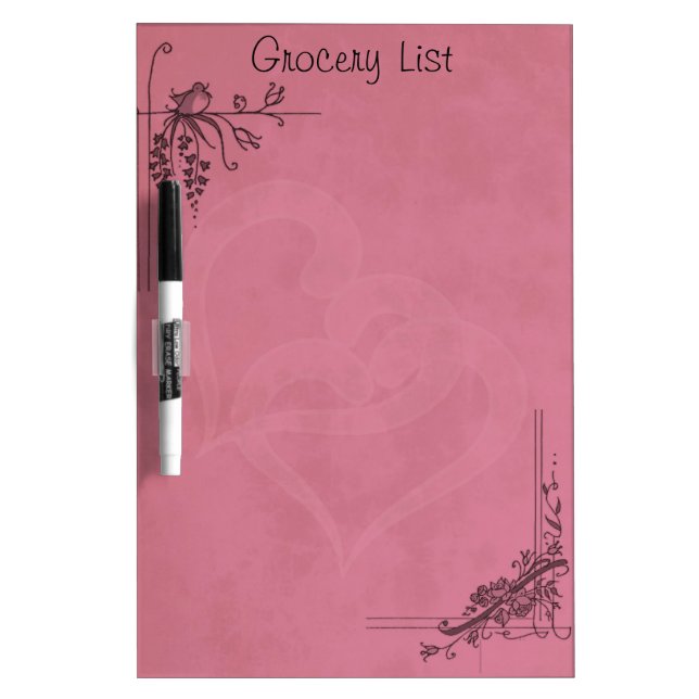 Decorative Peach Reminder List Dry-Erase Board (Front)