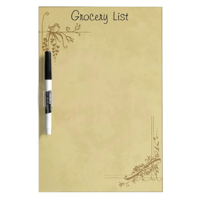 Decorative Peach Reminder List Dry-Erase Board (Front)