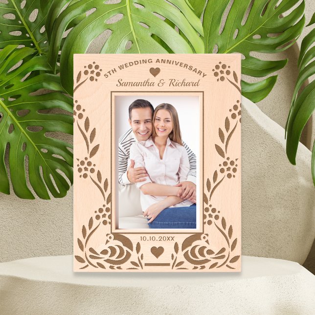 Decorative Peacock Floral Wedding Anniversary Engraved Frames (Creator Uploaded)