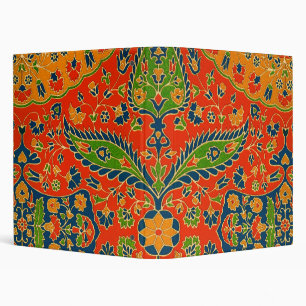 Decorative Persian Floral Print 3 Ring Binder