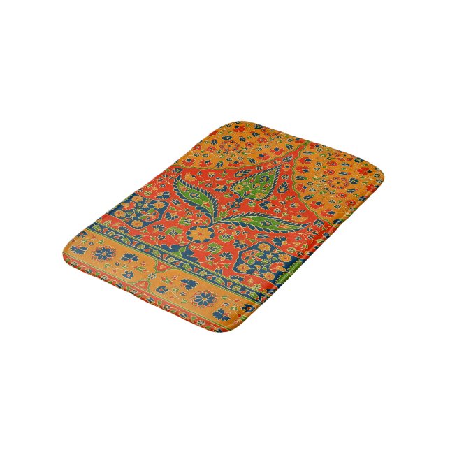 Decorative Persian Floral Print Bath Mat (Angled)