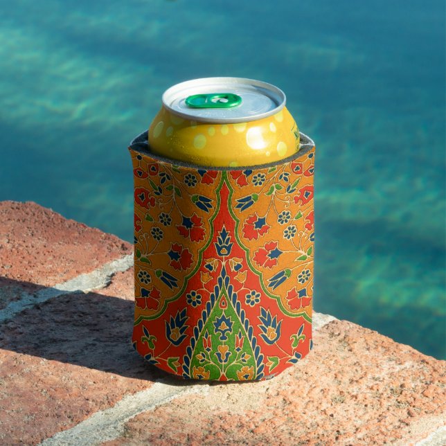 Decorative Persian Floral Print Can Cooler (In Situ Pool)