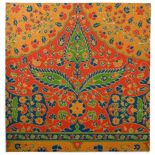 Decorative Persian Floral Print Cloth Napkin