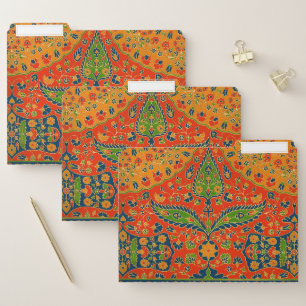 Decorative Persian Floral Print File Folder