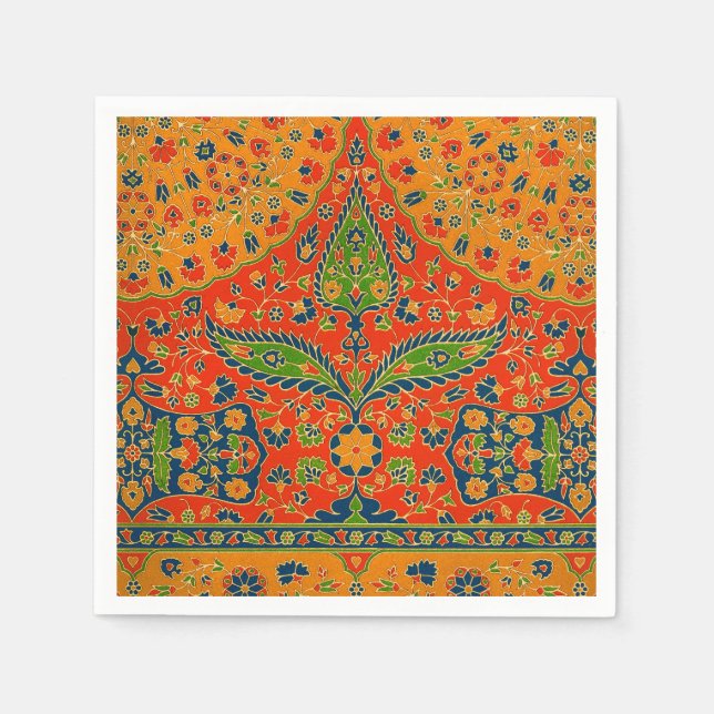 Decorative Persian Floral Print Napkins (Front)
