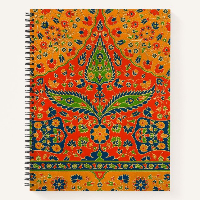 Decorative Persian Floral Print Notebook (Front)