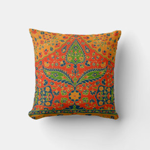 Decorative Persian Floral Print Throw Pillow
