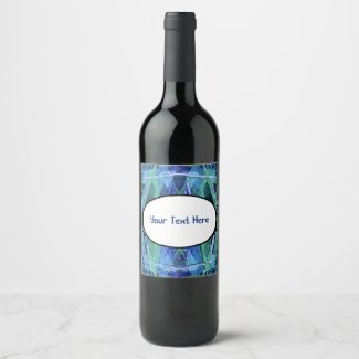 Decorative Personalized Blue Wine Label