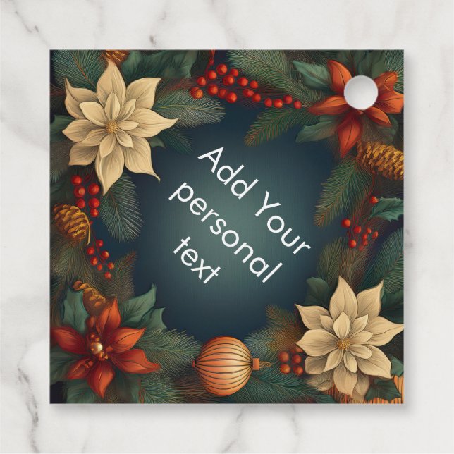 Decorative Personalized Christmas Gift Tag (Back)