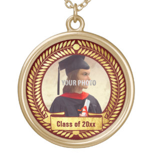 Decorative Photo Frame for Graduation Gold Plated Necklace