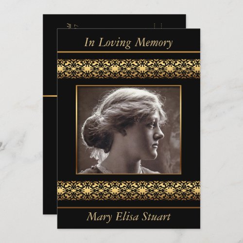 Decorative Photo Frame Memorial Service Invitation