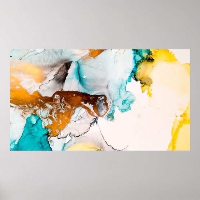 Decorative Picture. Decorative Paint. Alcohol Ink  Poster (Front)