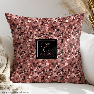 Decorative Pillow Lux Rose Gold Glitter Metallic