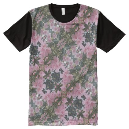 Decorative Pink Blossom Floral Pattern Elegant All-Over-Print Shirt