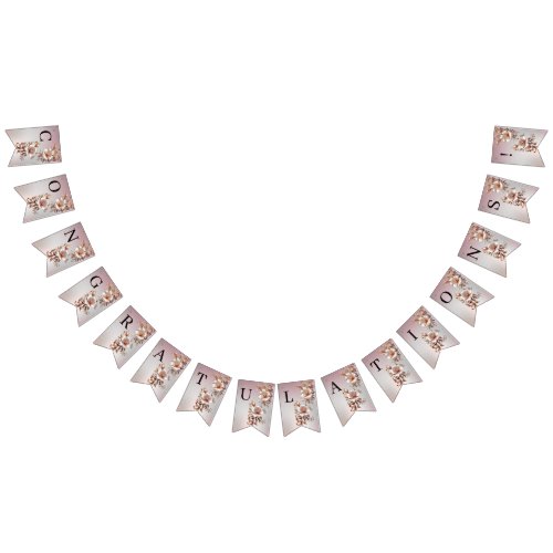 Decorative Pink Floral Bunting Flag