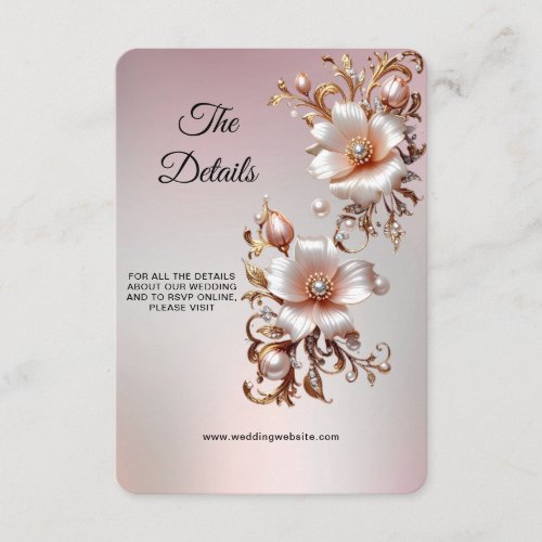 Decorative Pink Floral Detail Enclosure Ca Card