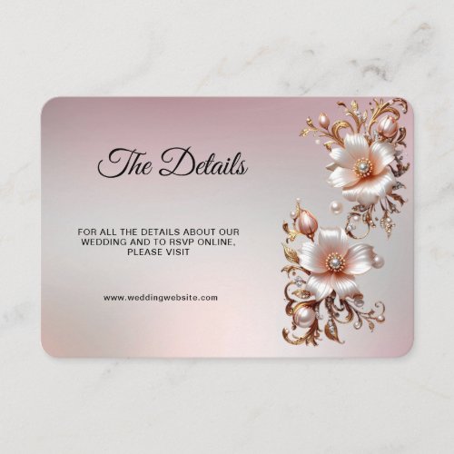 Decorative Pink Floral Detail Enclosure Card