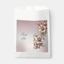 Decorative Pink Floral Favor Bag