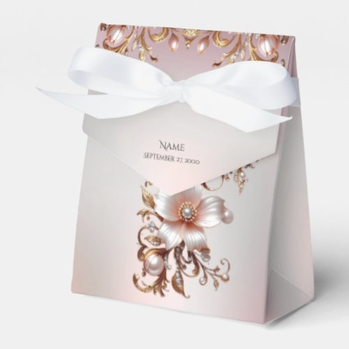 Decorative Pink Floral Favor Box
