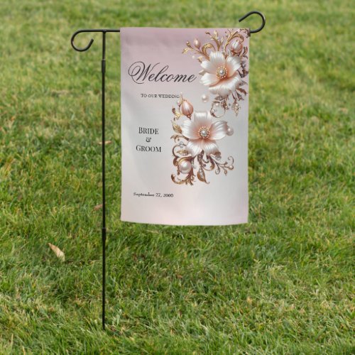 Decorative Pink Floral Garden Flag