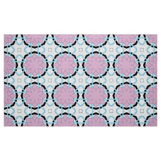 Decorative pink floral geometric pattern  fabric