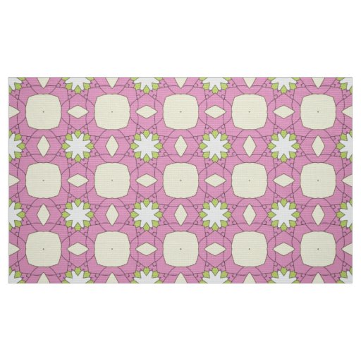 Decorative pink floral geometric pattern  fabric